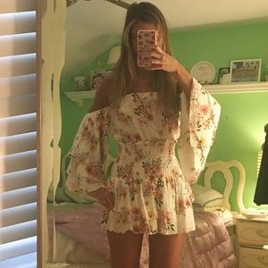 Blue life off the shoulder romper